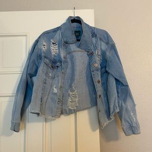 distressed jean jacket